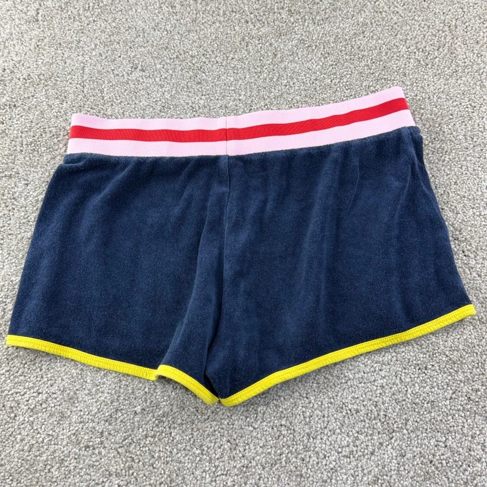 Juicy Couture Shorts Women Size M Navy Blue Velour Dolphin Y2K Sporty Coquette